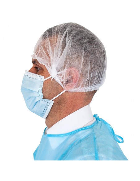 Masque chirurgical bleu 100 % français PRISM profil gauche