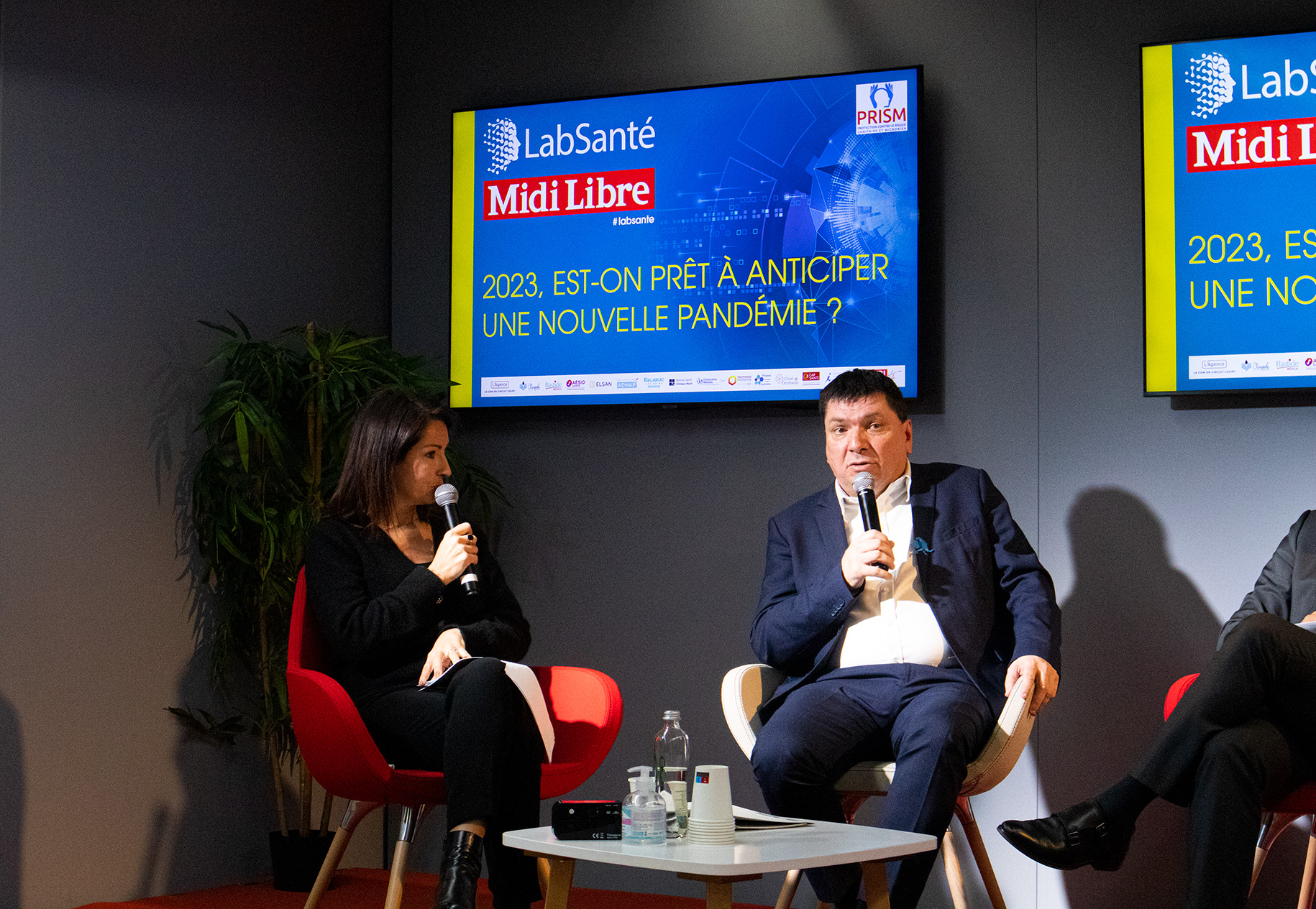 Virginie Galligani et Christian Curel lors du débat.